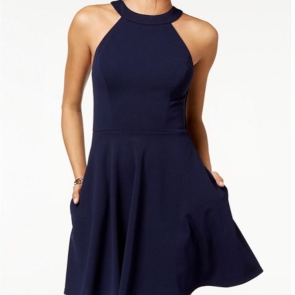 SPEECHLESS | NORDSTROM JUNIORS | NAVY BLUE | BOW | MINI DRESS | EXTRA SMALL - Picture 3 of 8